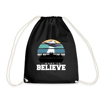 OVNI Je veux croire le thé OVNI extraterrestre - Sac de sport léger - noir - Devant