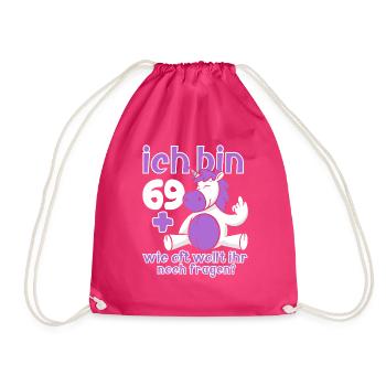 70. Geburtstag 70 Jahre Alt - Turnbeutel - Fuchsia - Vorne