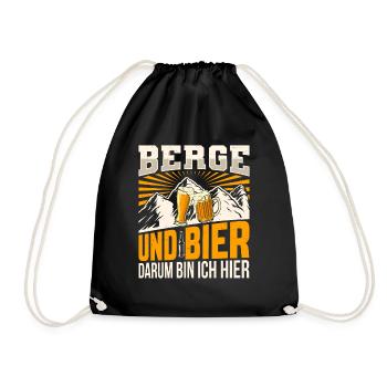 Berge Bier Wandern - Turnbeutel - Schwarz - Vorne