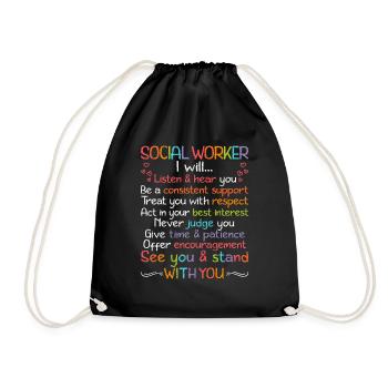 School Social Work Month Crayon - Turnbeutel - Schwarz - Vorne