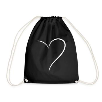 Demi-cœur blanc - Sac de sport léger - noir - Devant