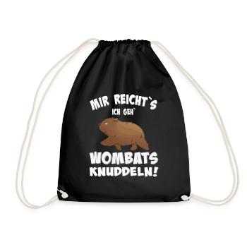 Mir reicht es, Wombat lustiger Spruch - Turnbeutel - Schwarz - Vorne