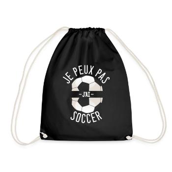 J'peux pas j'ai soccer - Sac de sport léger - noir - Devant