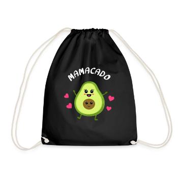 Mamacado Papacado Schwangerschafts Partnerlook - Turnbeutel - Schwarz - Vorne