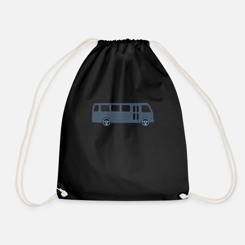 Bus Busfahrer Schulbusfahrer Design - Turnbeutel - Schwarz