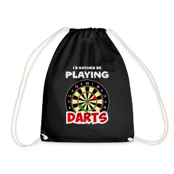 Dart Darts Dartspieler Dartscheibe darten - Turnbeutel - Schwarz - Vorne