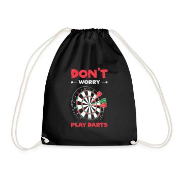 Dart Darts Dartspieler Dartscheibe darten - Turnbeutel - Schwarz - Vorne