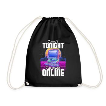 Je ne peux pas ce soir je vais en ligne, drôle d’ordinateur S - Sac de sport léger - noir - Devant