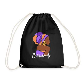 Burundi African Woman - Drawstring Bag - black - Front