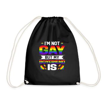Je ne suis pas gay, mais mon petit ami est LGBT-Q Bi Bisexue - Sac de sport léger - noir - Devant