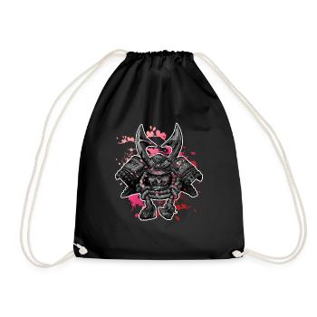 Oni Knight Japanische Samurai Krieger Kirschblüten - Turnbeutel - Schwarz - Vorne