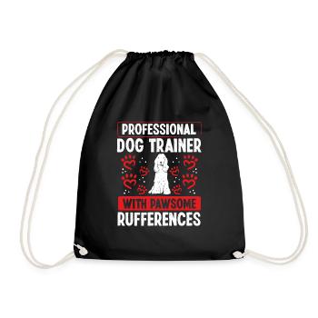 Dog Trainer with pawsome Rufferences Dog School - Drawstring Bag - black - Front