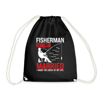 Fishing I made the catch of my Life Fisherman - Drawstring Bag - black - Front