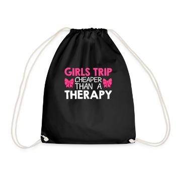 Voyage des filles moins cher que la thérapie - Sac de sport léger - noir - Devant
