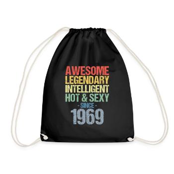 Born 1969 Born 1969 Birthday - Drawstring Bag - black - Front