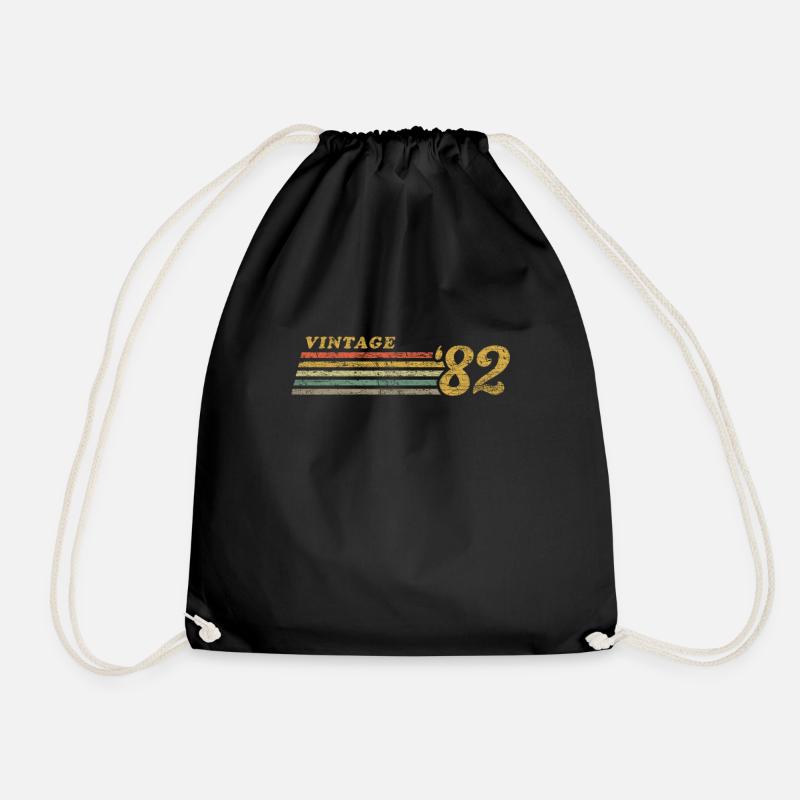 Vintage 1982 70s Retro Style - Turnbeutel - Schwarz