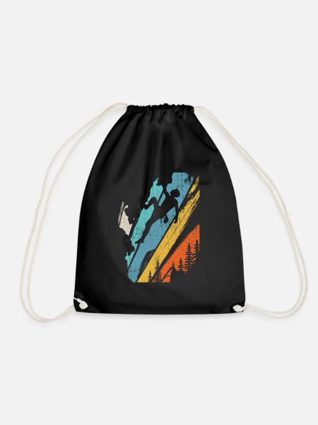 Vintage Bergsteiger Klettern Kletterer Bouldering - Turnbeutel - Schwarz