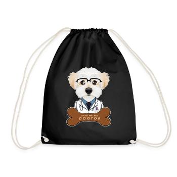 Veterinary Maltese Trust Me Im A Dogtor - Turnbeutel - Schwarz - Vorne