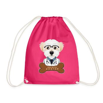 Vétérinaire maltais Trust Me Im A Dogtor - Sac de sport léger - fuchsia - Devant