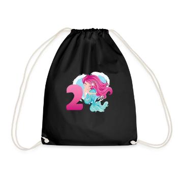 Sirène 2 ans À l’anniversaire de la sirène - Sac de sport léger - noir - Devant