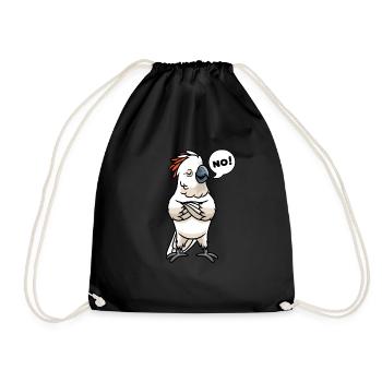 Cacatoès des Moluques têtu Pas d’oiseau cacatoès - Sac de sport léger - noir - Devant