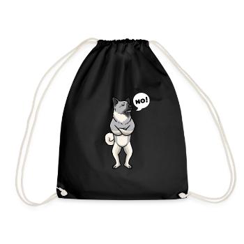 Stubborn Norwegian Moose Dog Grey Dog - Drawstring Bag - black - Front