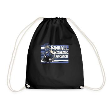 Retro Pinball Flipper Vintage Arcade Gaming - Drawstring Bag - black - Front