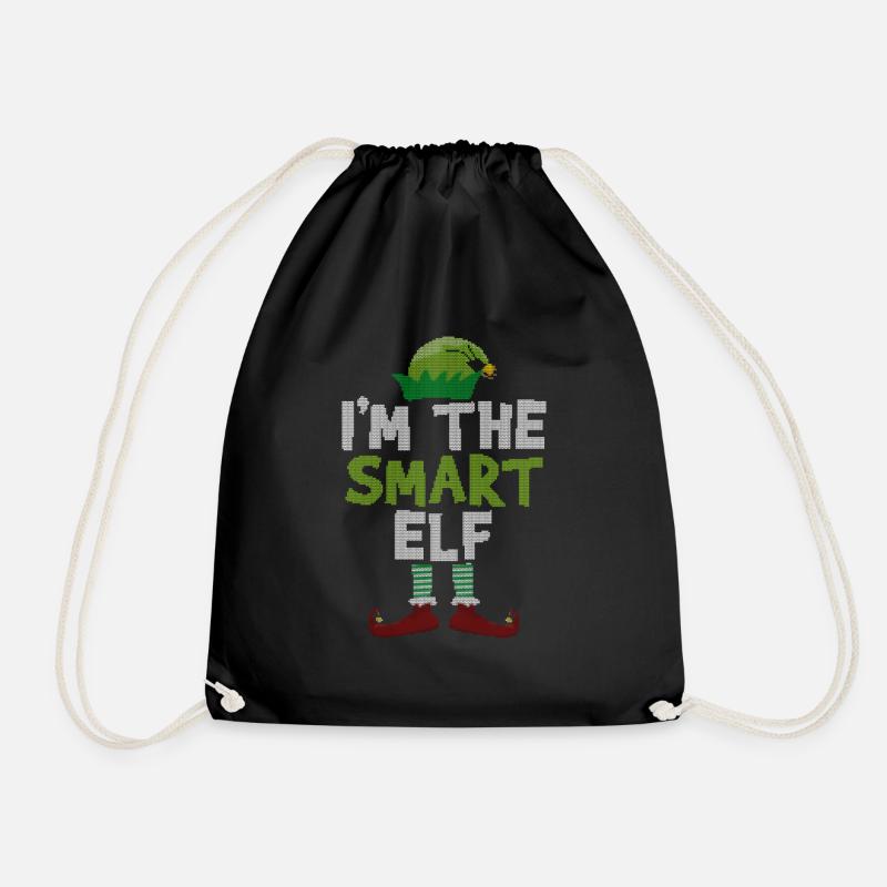 I Am The Smart Elf Christmas Merch - Turnbeutel - Schwarz