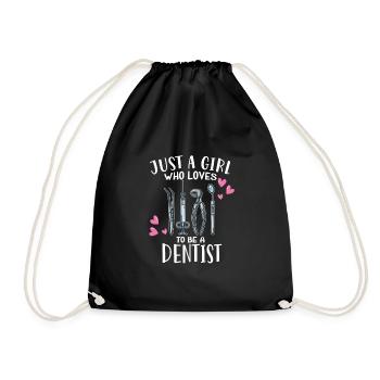 Juste une fille qui aime être dentiste Zahnärztin - Sac de sport léger - noir - Devant