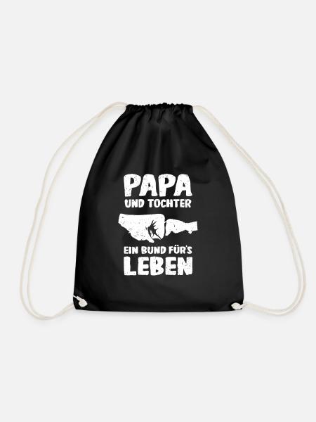 Papa & Tochter Vatertag Lustig Vater - Turnbeutel - Schwarz