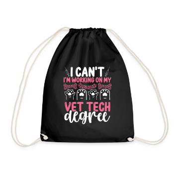 Vet Tech Funny Vet Tech Student Vet Tech School - Drawstring Bag - black - Front