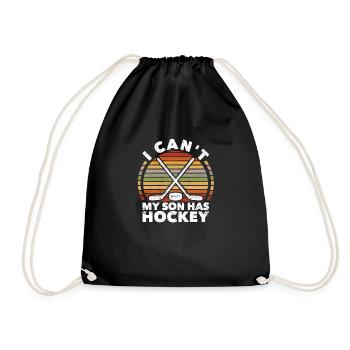 I can't my son has hockey ice winter - Drawstring Bag - black - Front