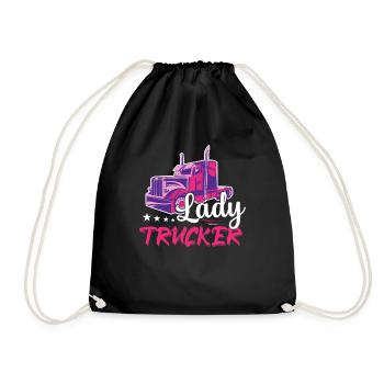 Lady Trucker Truck Driver Trucking - Turnbeutel - Schwarz - Vorne