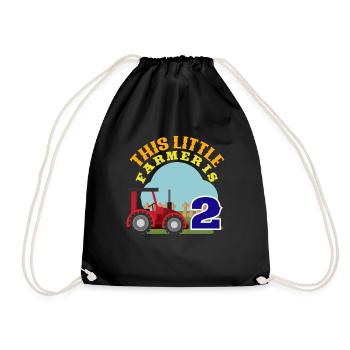 2ème anniversaire Je suis 2 animaux agriculteur de ferme - Sac de sport léger - noir - Devant