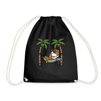 Guinea pig in hammock - Drawstring Bag - black - Front