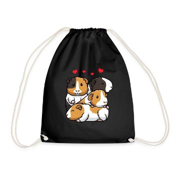 Guinea pigs Domestic guinea pigs - Drawstring Bag - black - Front