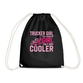 Trucker Truck Driver Girl Vintage - Turnbeutel - Schwarz - Vorne