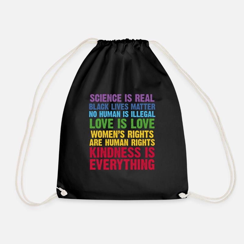 Equality for All Quote - Drawstring Bag - black