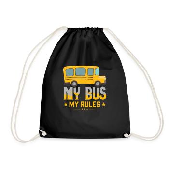 Mon bus Mes règles Jaune Bus Chauffeur d’autobus scolaire - Sac de sport léger - noir - Devant