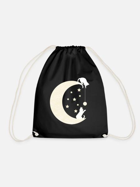 Mond Katzen - Turnbeutel - Schwarz