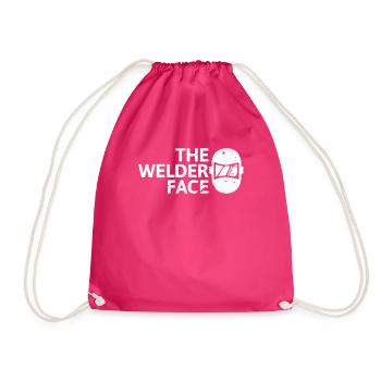 The welder face Das Schweißer Gesicht - Drawstring Bag - fuchsia - Front