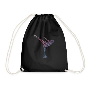 Patinage sur glace Patineuse artistique Silhouette Filles - Sac de sport léger - noir - Devant