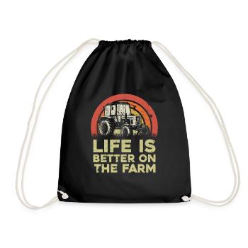 Life Is Better On The Farm Play With Tractors - Drawstring Bag - black - Front