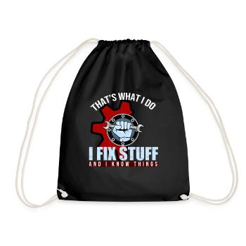 C’est ce que je fais, je répare des choses et je sais des choses - Sac de sport léger - noir - Devant