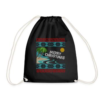 Merry Christmas Beach Vacation Holiday Sweater - Turnbeutel - Schwarz - Vorne