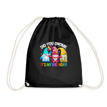 3 Birthday Gnomes Did you Gnome Birthday Balloons - Turnbeutel - Schwarz - Vorne