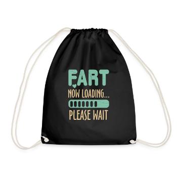 Fart Now Loading Please Wait Dad Joke - Turnbeutel - Schwarz - Vorne
