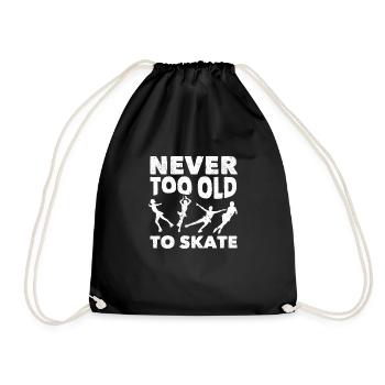 Never too old to skate Ice skating Funny - Drawstring Bag - black - Front