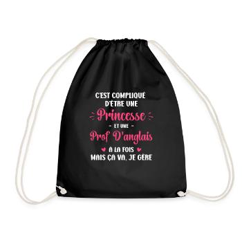 C est compliqué princesse et prof d anglais - Sac de sport léger - noir - Devant
