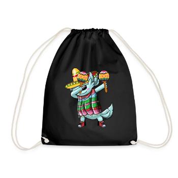 Cinco de Mayo Dabbing Axolotl Mexikanischer Sombrero Dab - Turnbeutel - Schwarz - Vorne